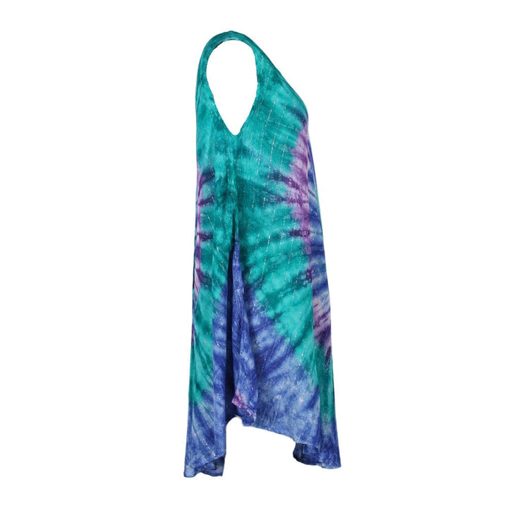 Metallic Thread Tie Dye Dress