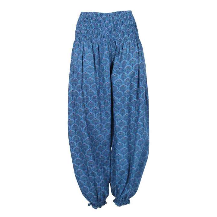 Indian Peacock Print Genie Pants