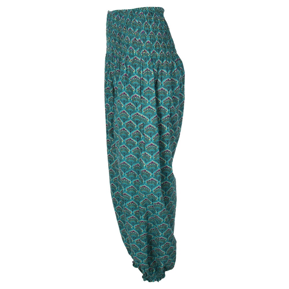 Indian Peacock Print Genie Pants..