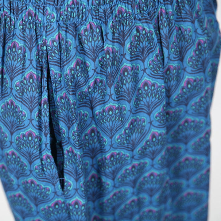 Indian Peacock Print Genie Pants