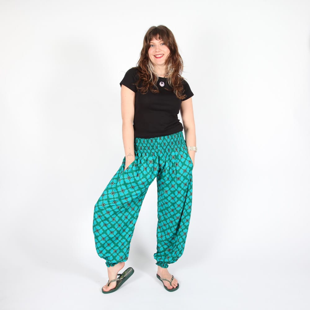 Clover Print Genie Pants