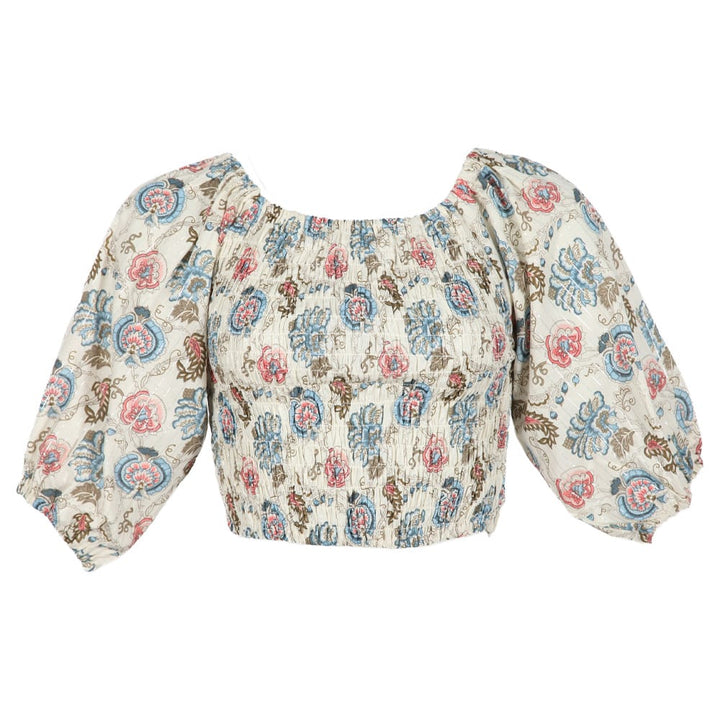 Puff Sleeves Lurex Tube Top