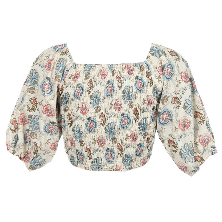 Puff Sleeves Lurex Tube Top