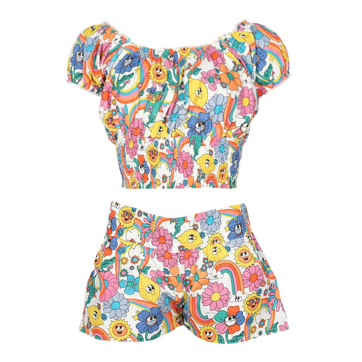 Lemon Print Bardot Top