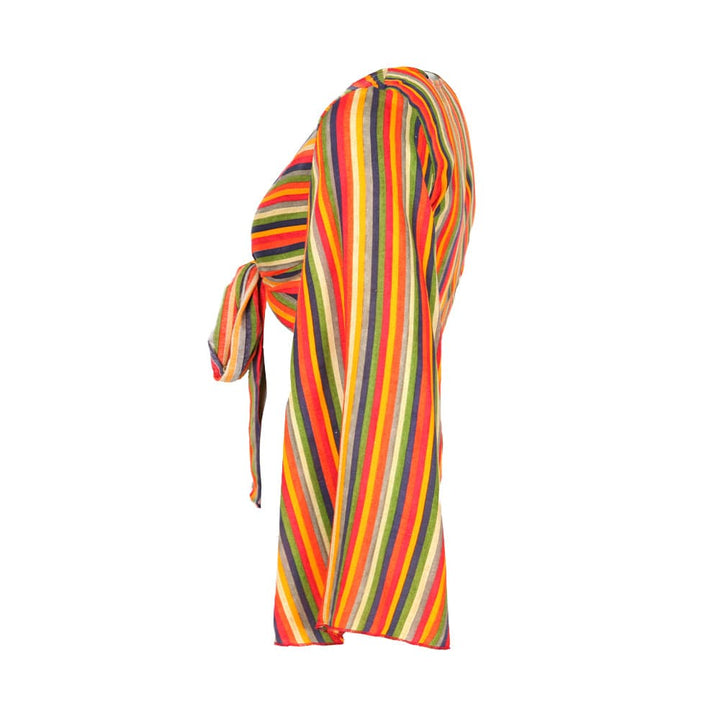 Rainbow Stripe Wrap Top
