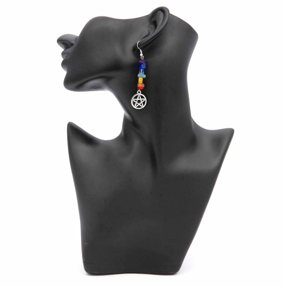 Chakra Pentacle Earrings