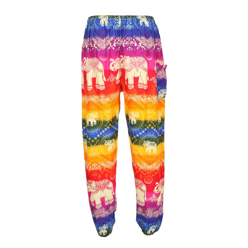Rainbow Elephant Harem Pants