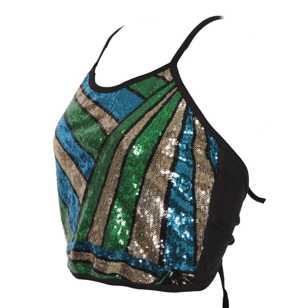Geometric Sequin Top