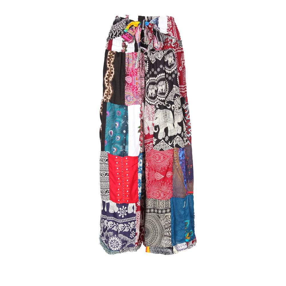 Patchwork Wide Leg Trousers