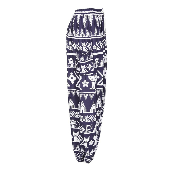 Cat Print Harem Trousers