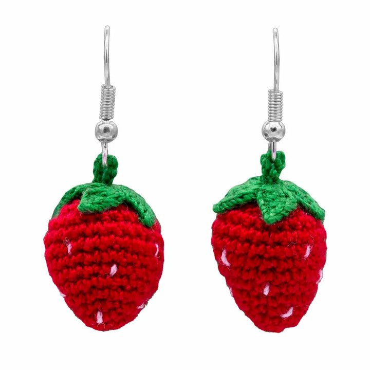 Crochet Strawberry Earrings