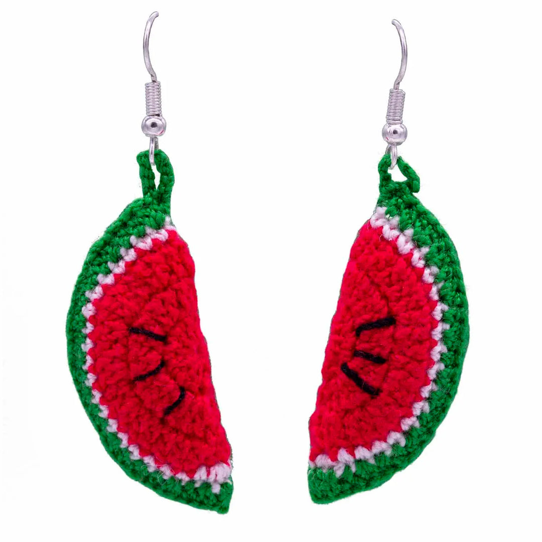 Crochet Watermelon Earrings