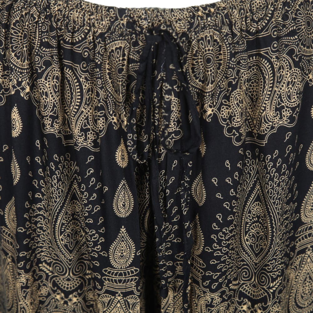 Faux Wrap Mandala Wide Leg Trousers