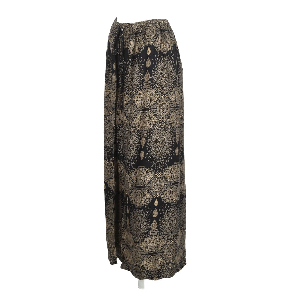 Faux Wrap Mandala Wide Leg Trousers
