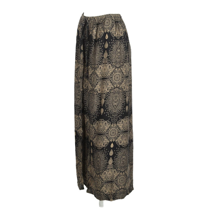 Faux Wrap Mandala Wide Leg Trousers
