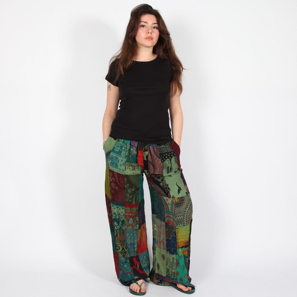 Thai Patch Wide Leg Trousers