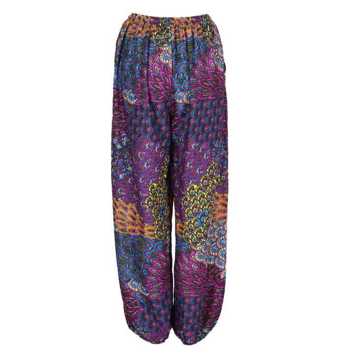 Purple Feather Harem Pants