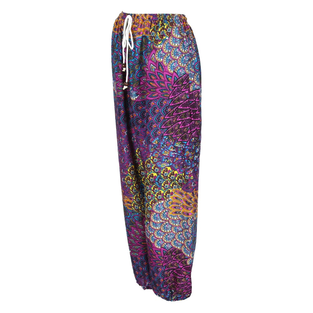 Purple Feather Harem Pants