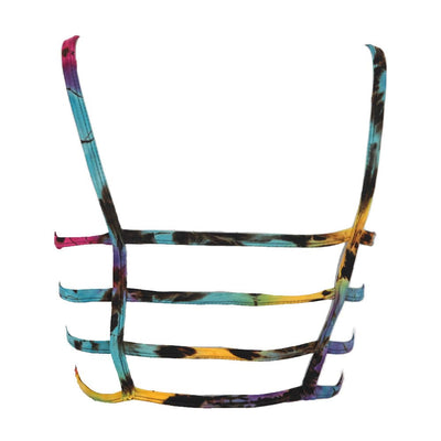 Tie Dye Lattice Back Crop Top