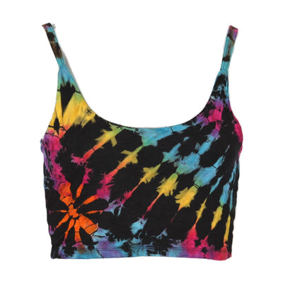 Tie Dye Lattice Back Crop Top