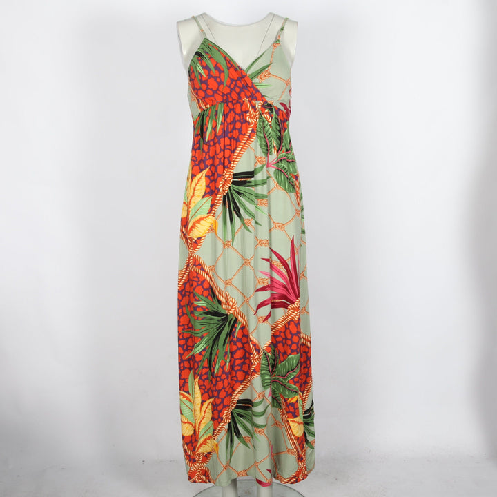 Vintage Maxi V Neck Dress