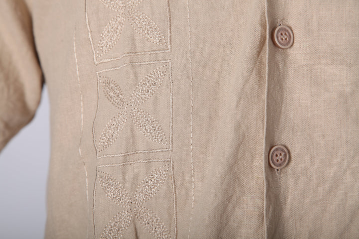 Vintage Beige Short Sleeve Shirt