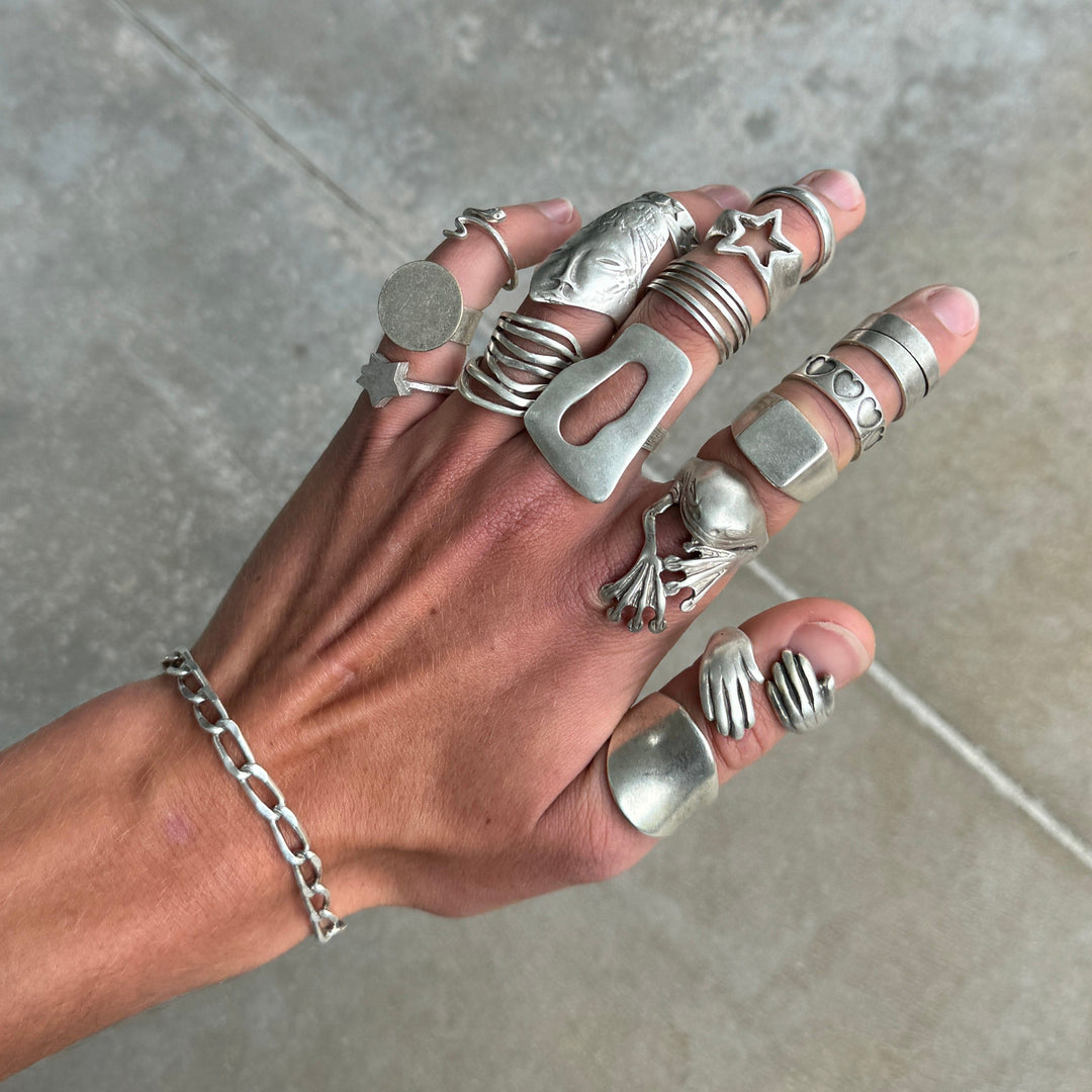Scribble Silver Ring