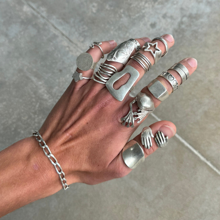 Scribble Silver Ring