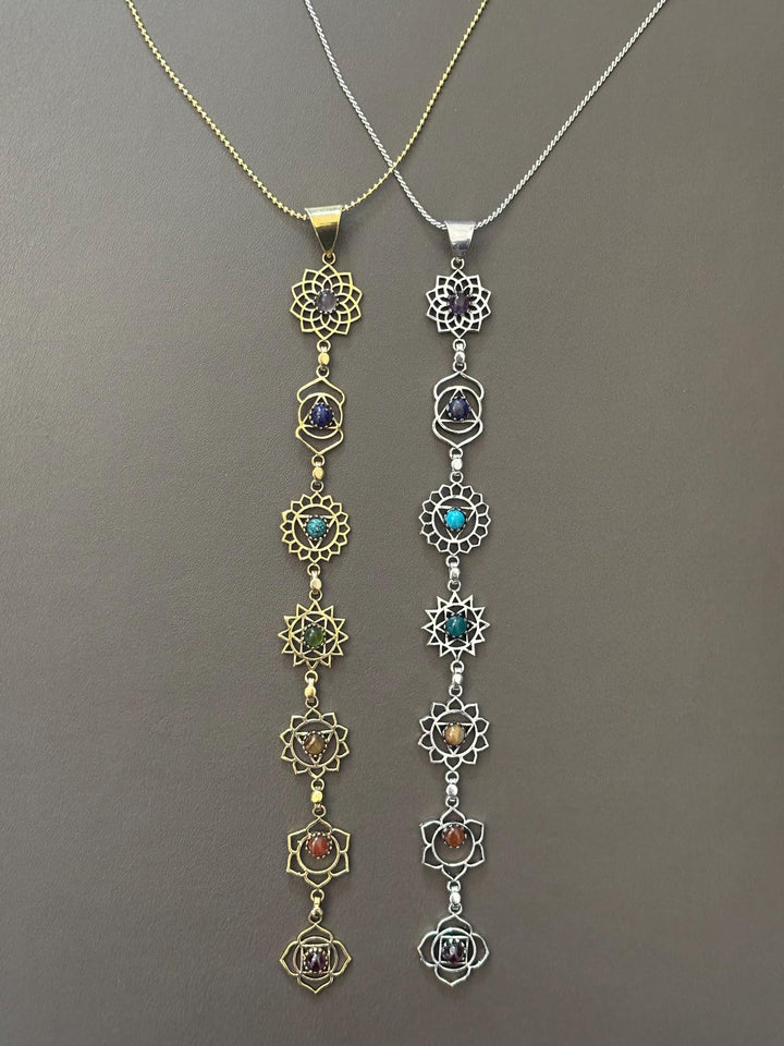 7 Chakra Energy Healing Pendant Necklaces – Gold & Silver Finish