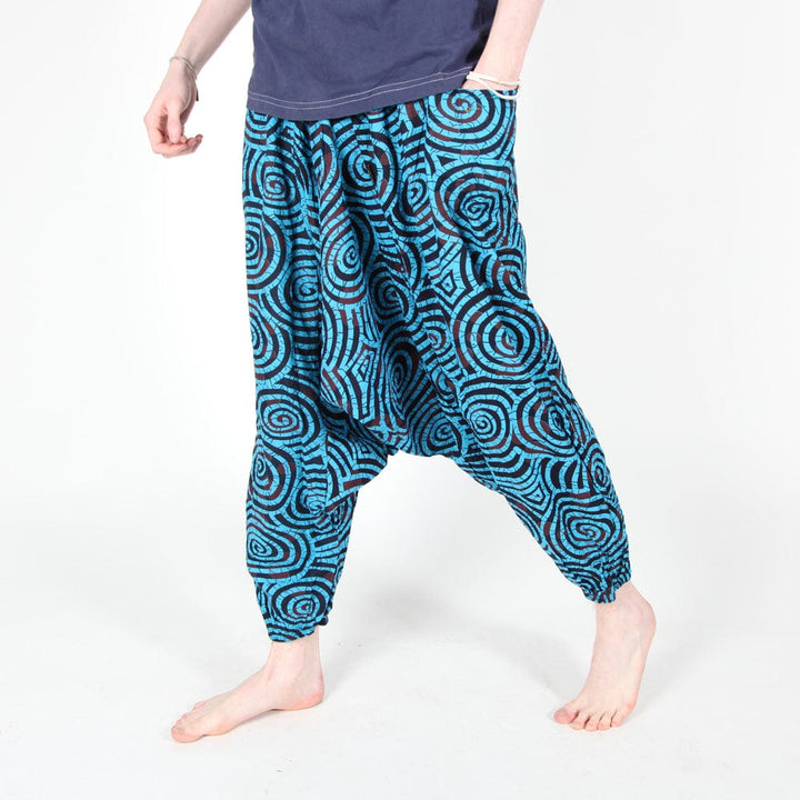Men's Blue Spiral Harem Pants