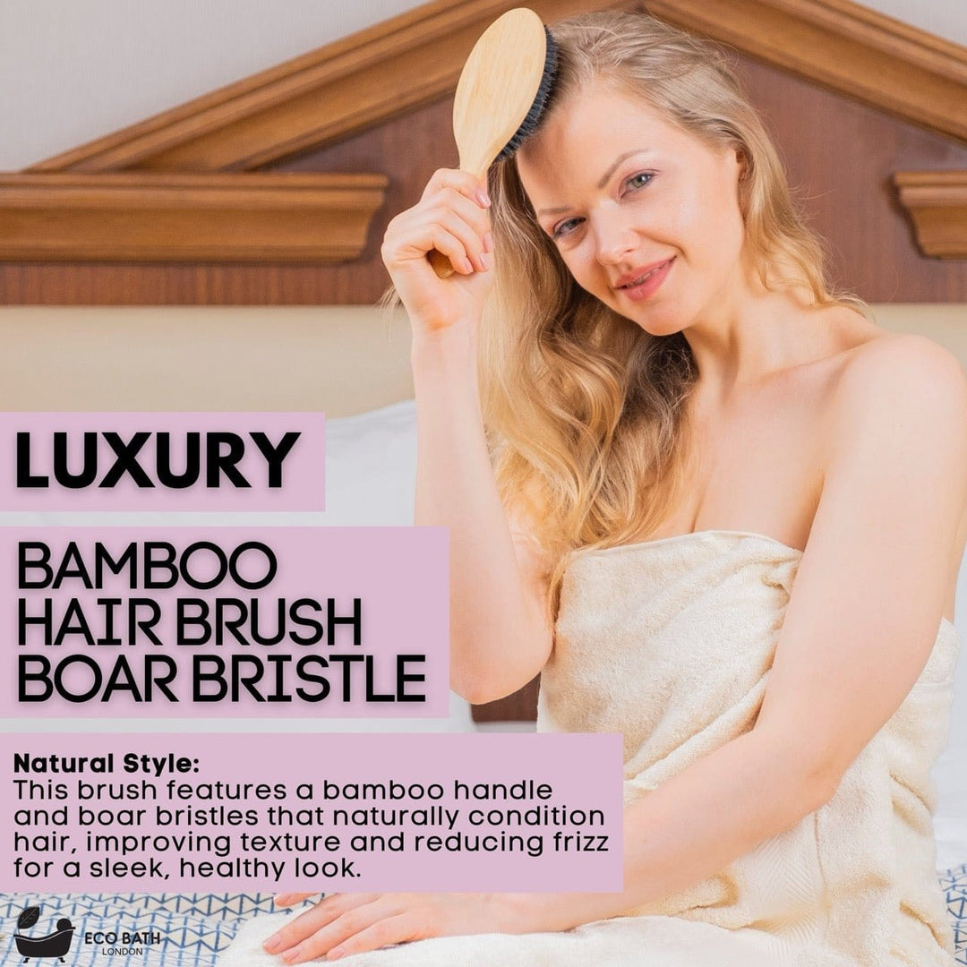 Eco-Friendly Detangling Bamboo Hair Brush with Boar Bristles