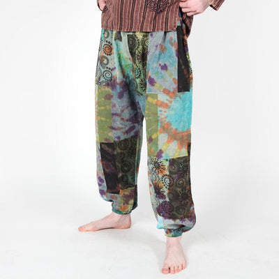 Men's Overdyed Patchwork Aladdin Pants