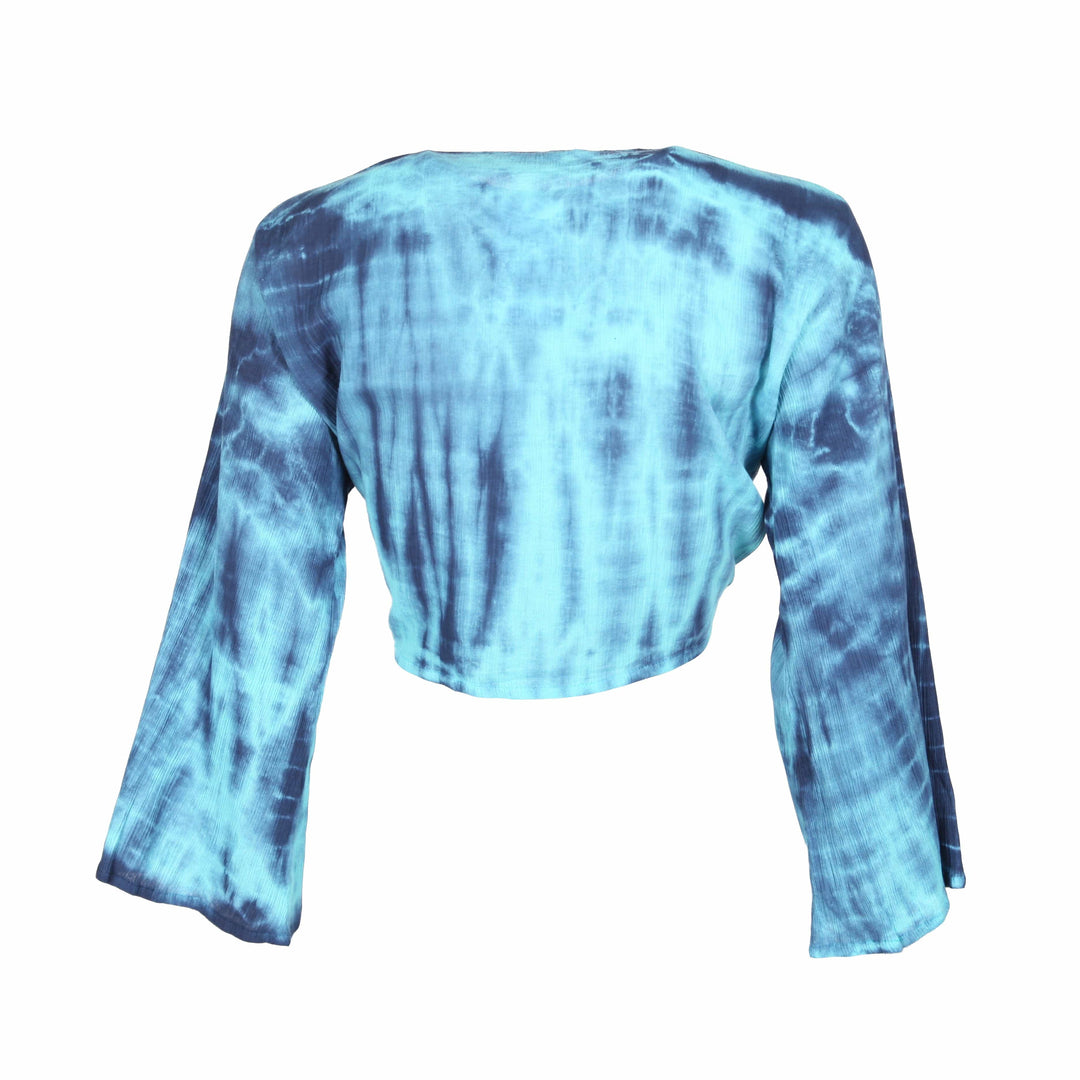 Tie Dye Crepe Wrap Top