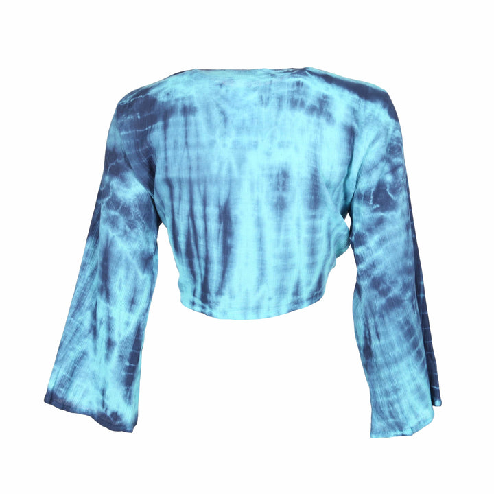 Tie Dye Crepe Wrap Top