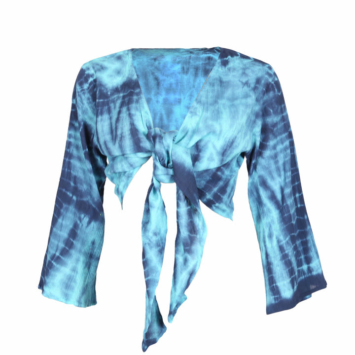 Tie Dye Crepe Wrap Top