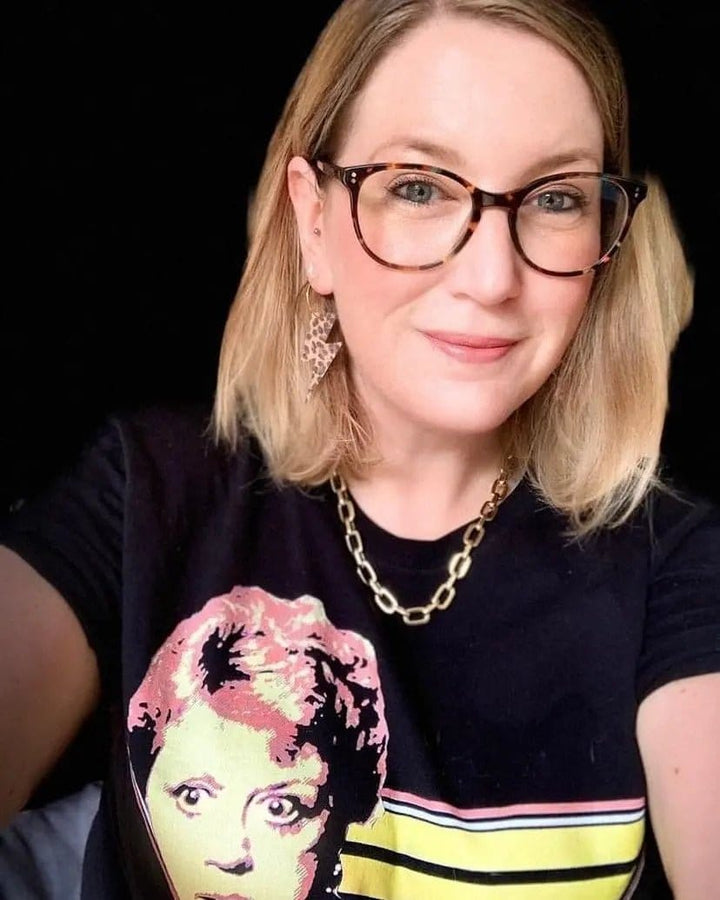 Leopard print lightning bolt earrings