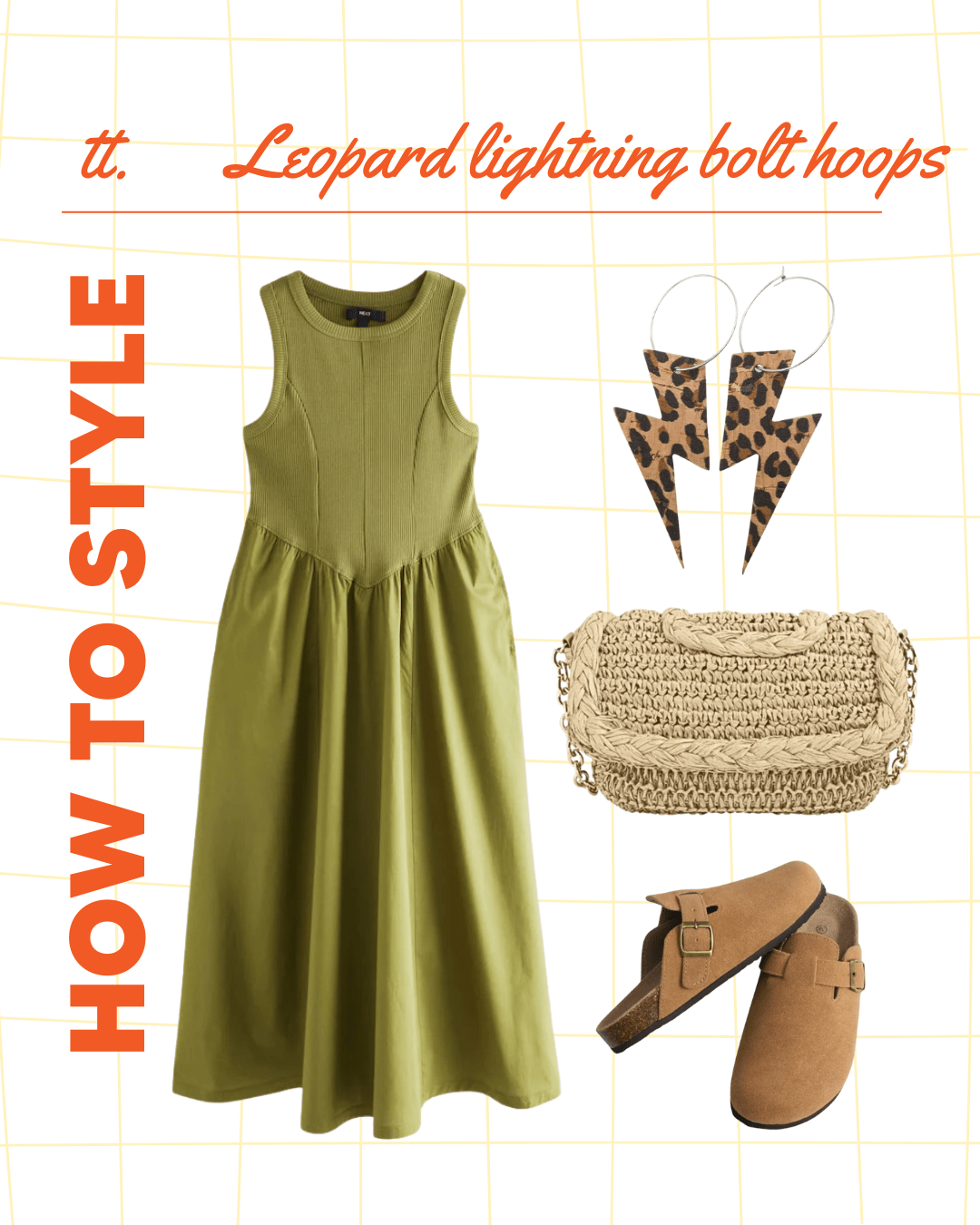 Leopard print lightning bolt earrings