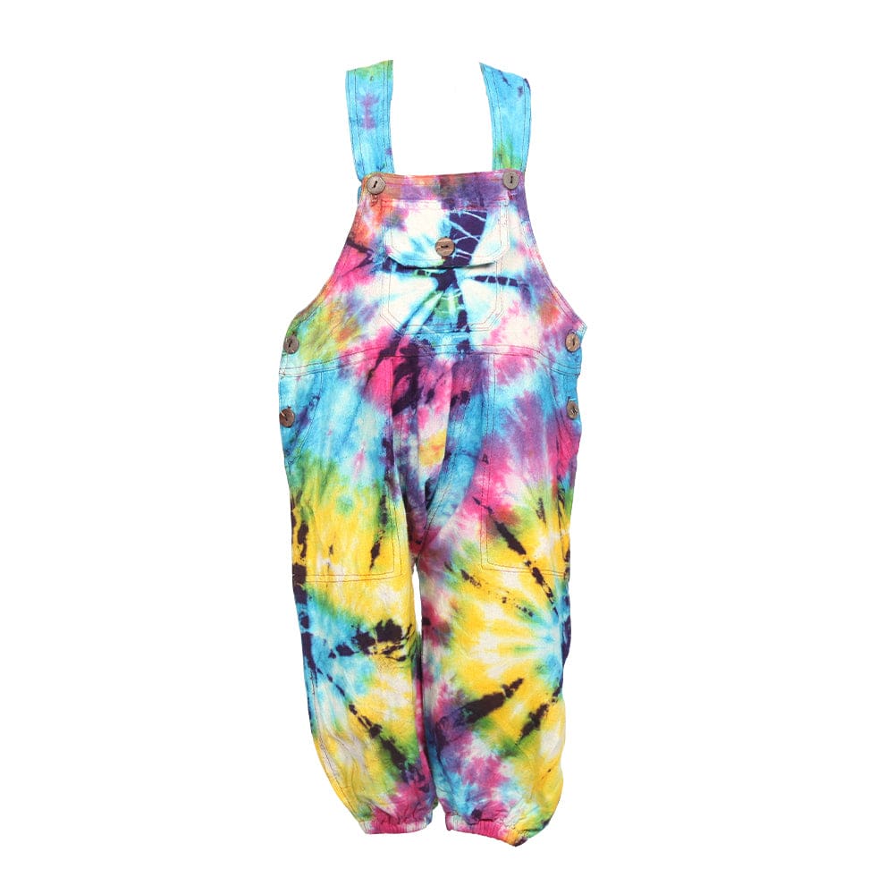 Kids Rainbow Tie Dye Dungarees
