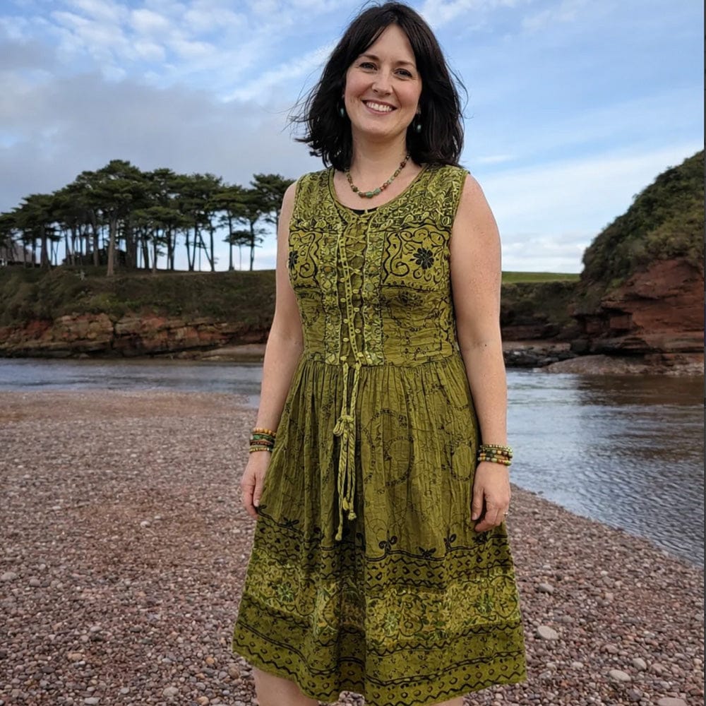 Sleeveless Embroidered Summer Dress