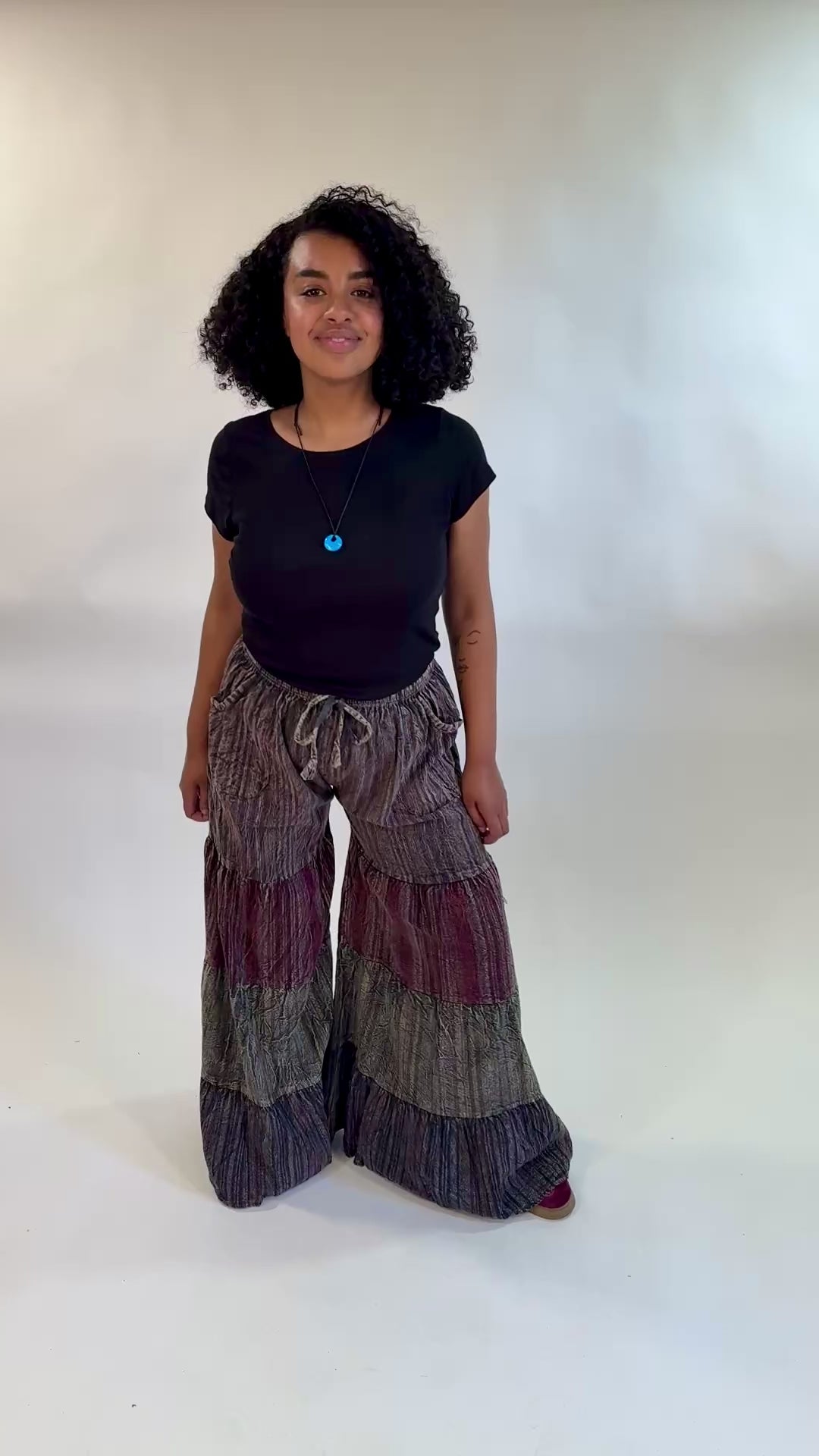 Wide Leg Flared Trousers