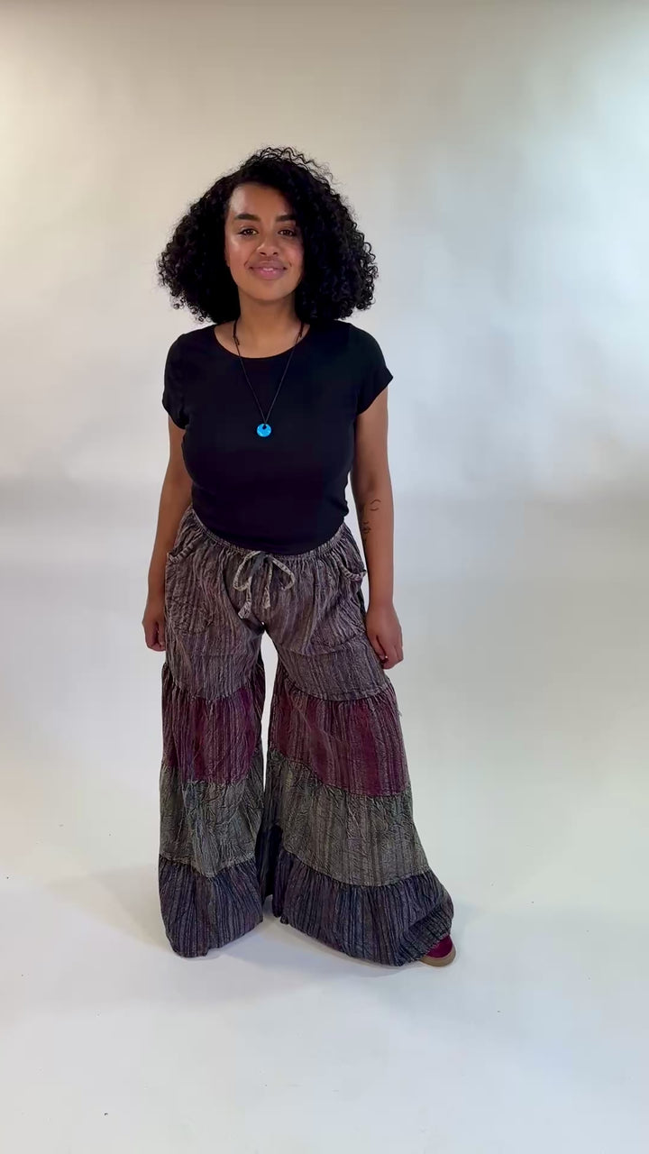 Wide Leg Flared Trousers