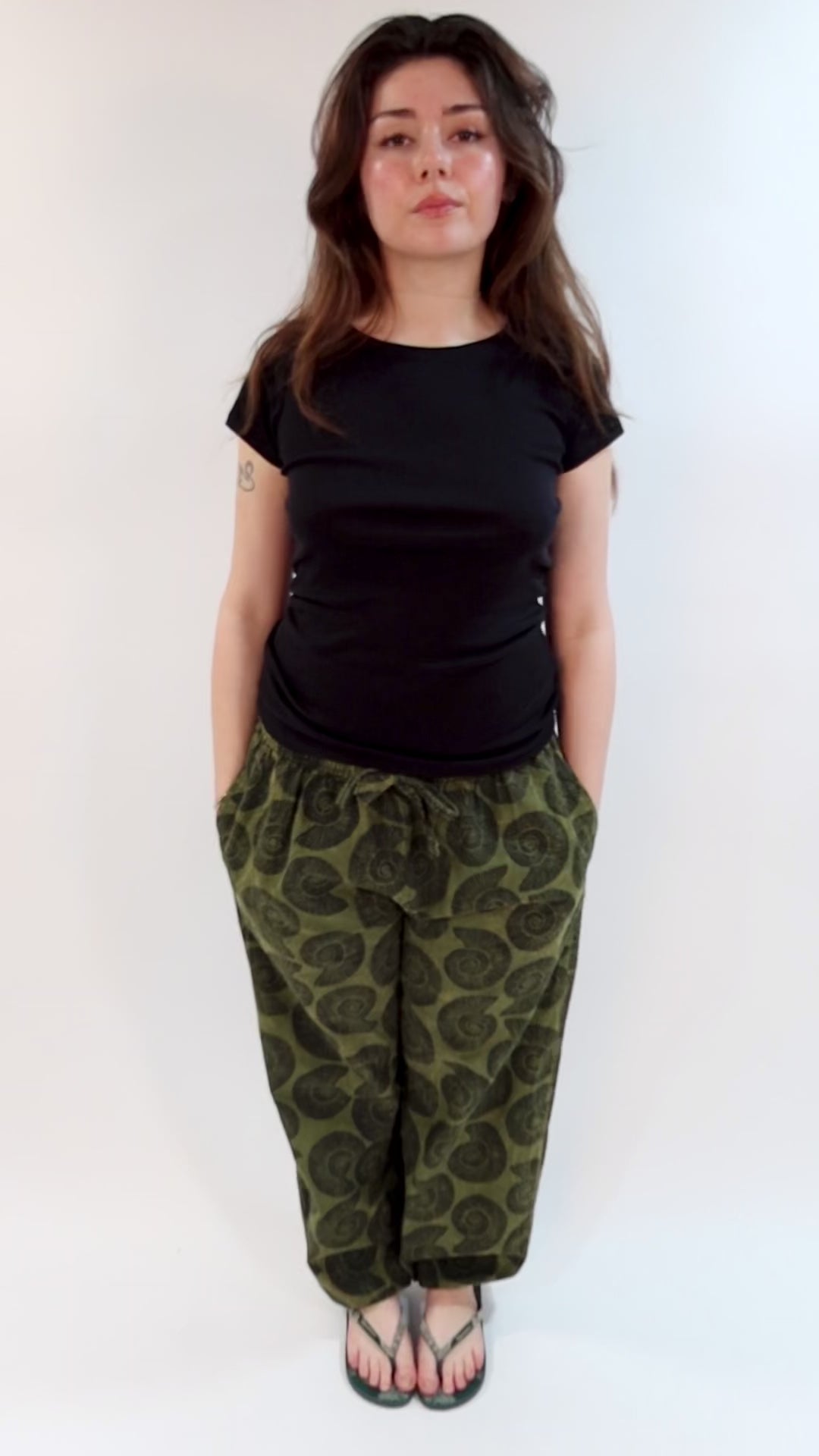 Ammonite Print Harem Pants