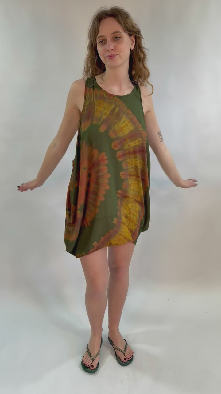 Tie Dye Balloon Tunic Dress