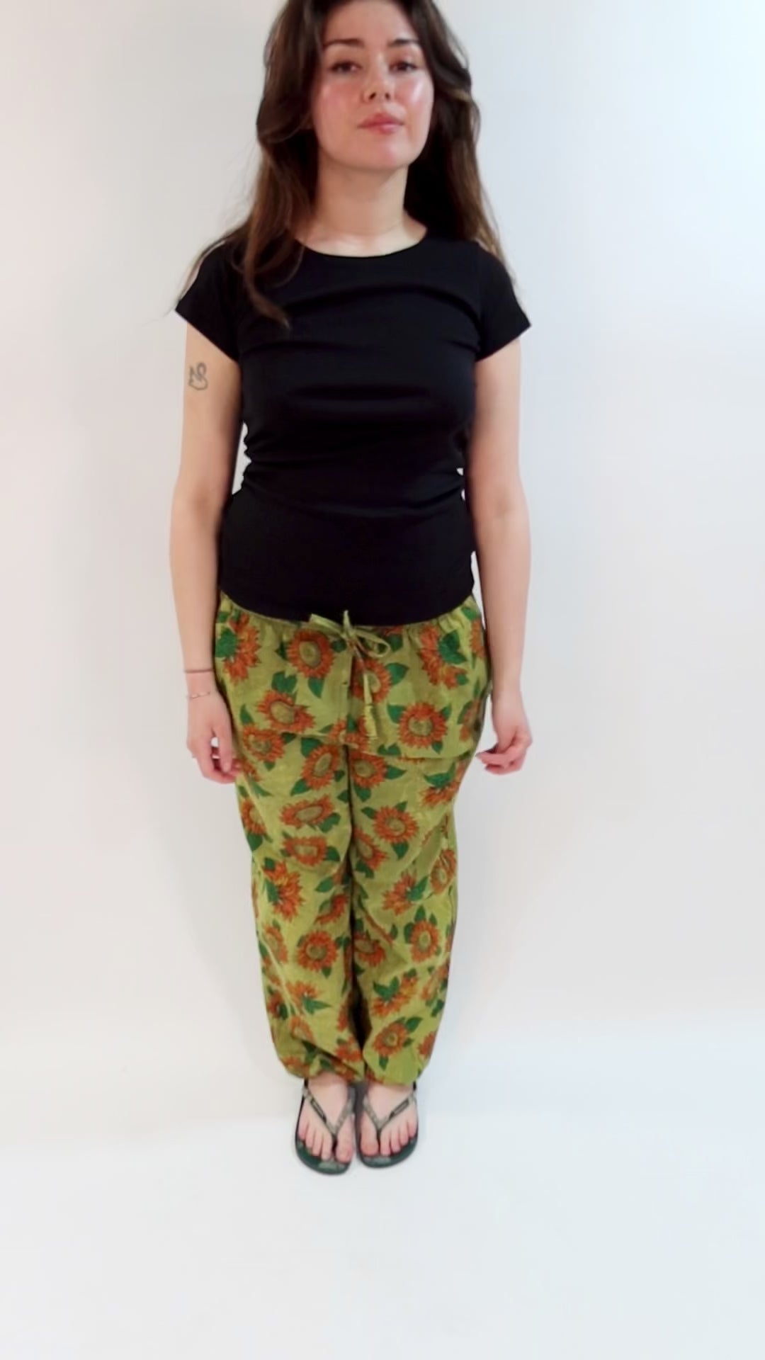 Sunflower Print Genie Pants