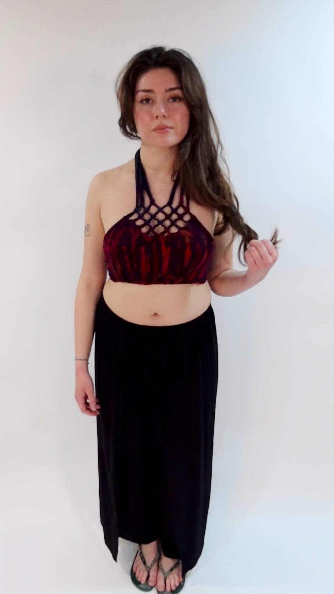 Knotted Jersey Tie Dye Triangle Top