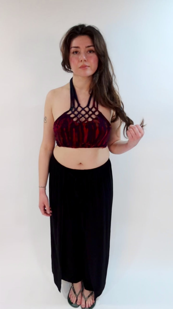 Knotted Jersey Tie Dye Triangle Top