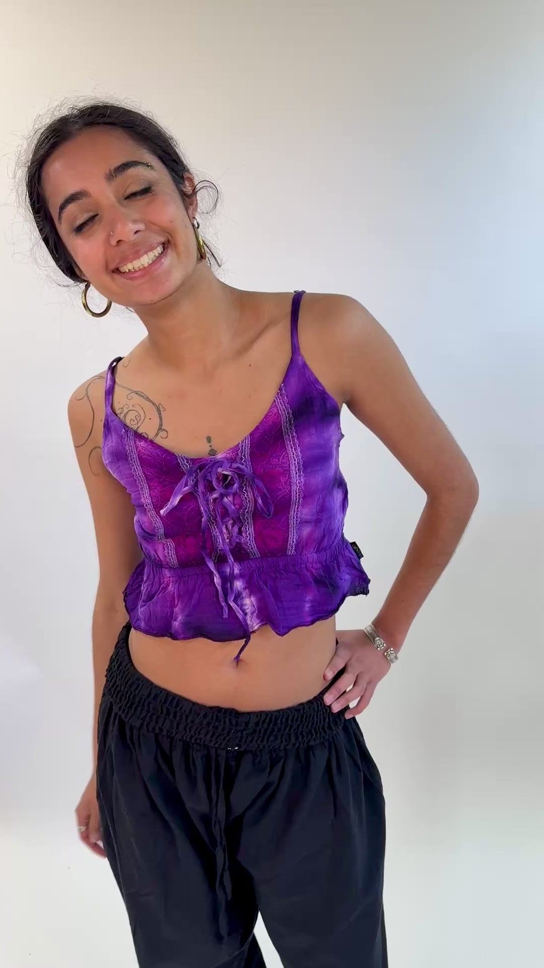 Tie Dye Cropped Vest Top