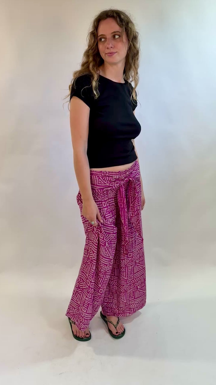 Thai Tribal Wide Leg Trousers