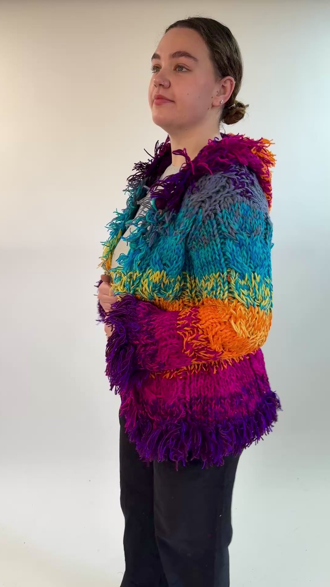 Rainbow Crochet Cardigan