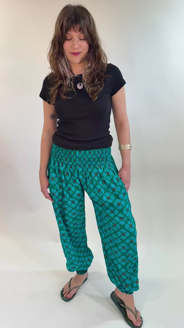 Clover Print Genie Pants